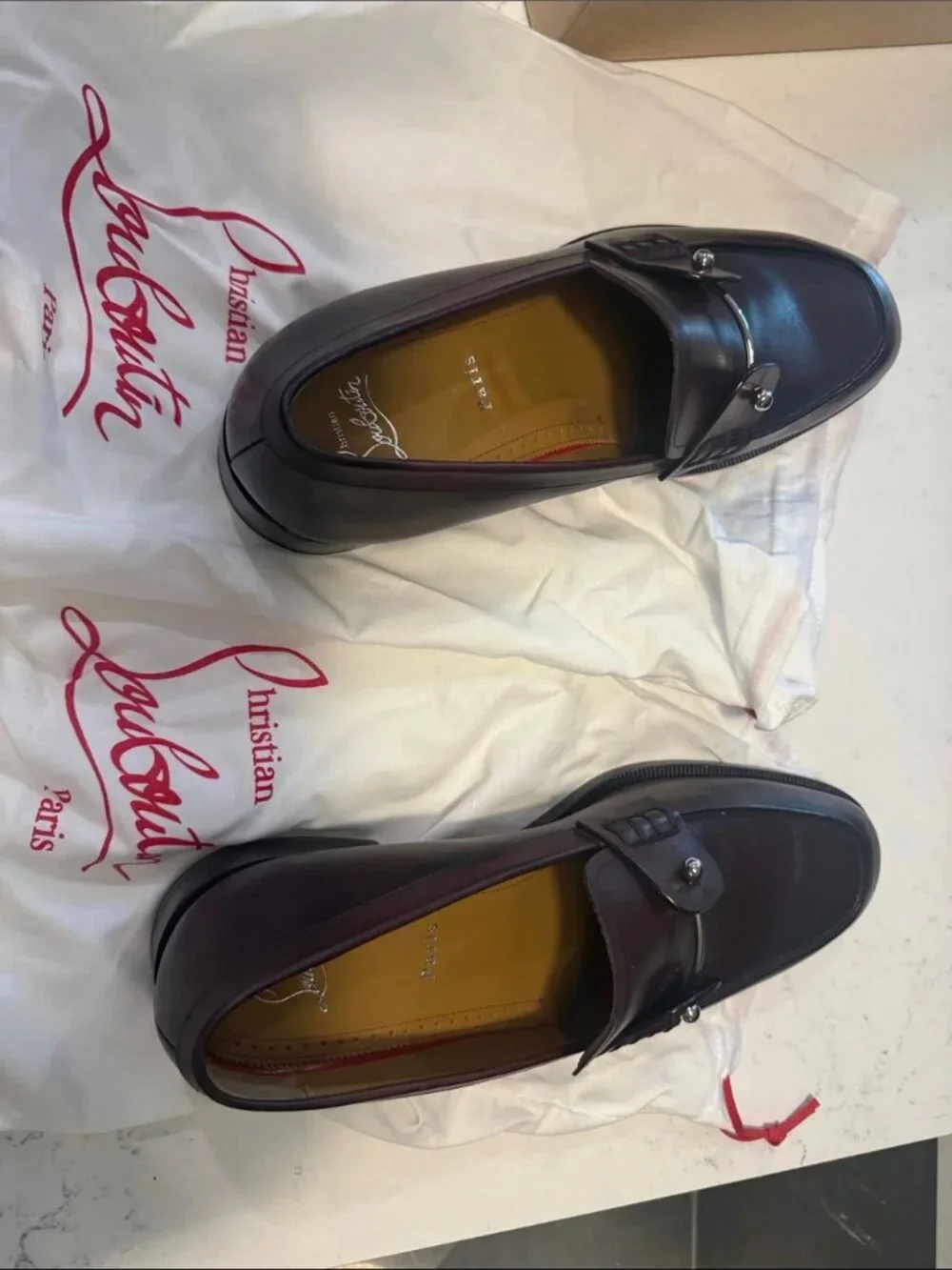 Christian Louboutin Men’s Chambelic Flat in Oxblood
